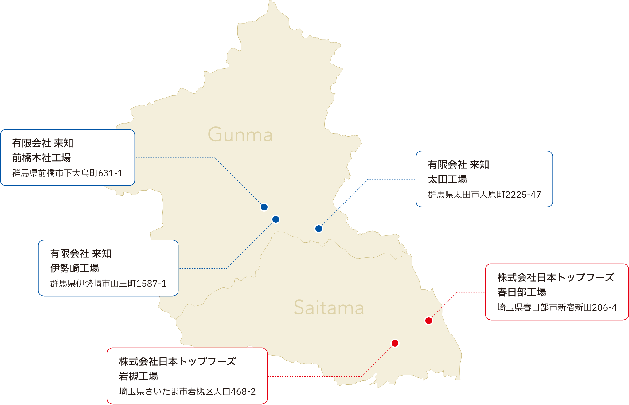 トップフーズグループの製造拠点